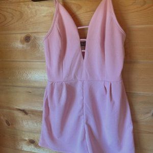 Blush Pink Romper with Tank Straps Size Large in JUNIORS